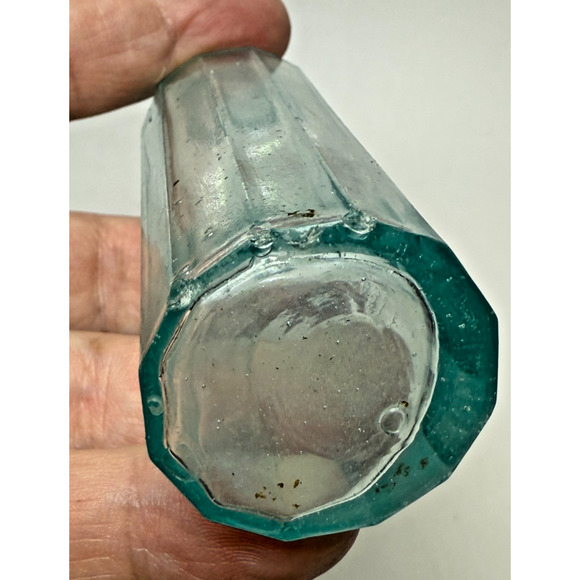 Antique Rev NH Downs Vegetable Balsamic Elixir 1890 Blue 12 Sided 4.5" Bottle - Picture 6 of 12